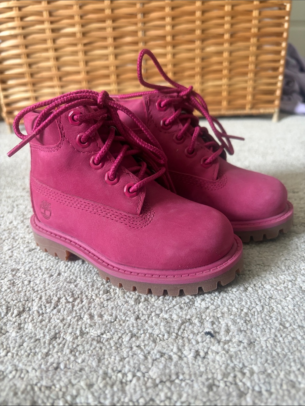 Timberland Kids Magenta Lace-Up Boots NWOT